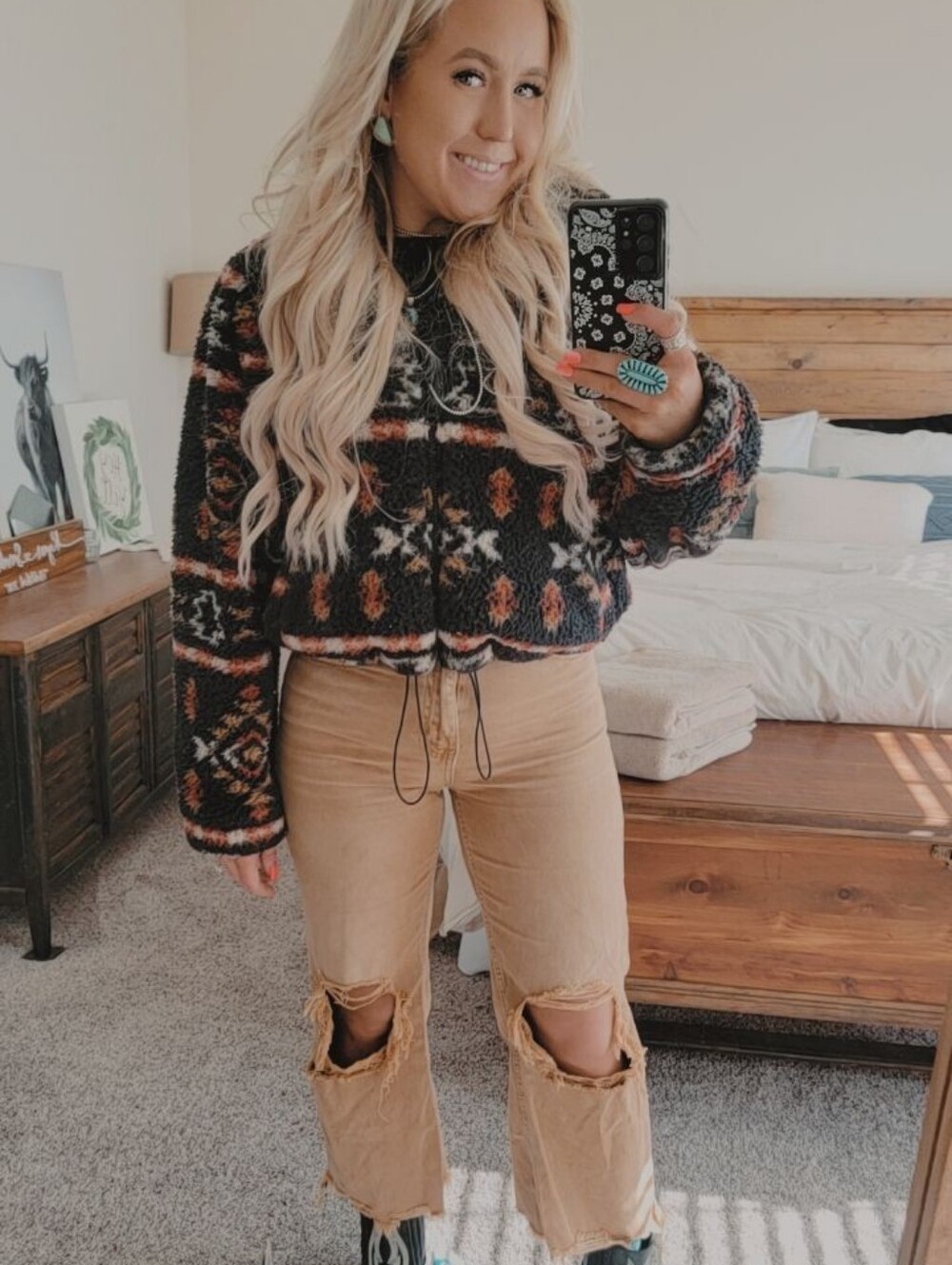 Women's Ankle Cropped Jeans in Tan